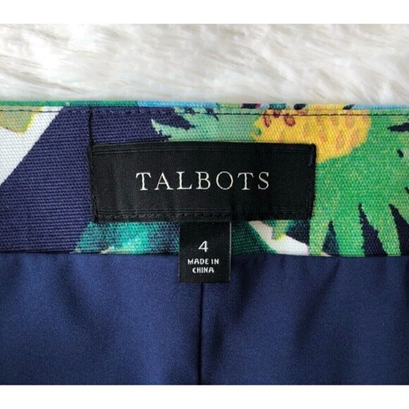 Talbots Sz 4 Flamingo Tropical Scene Hawaiian Print s Pencil Skirt Womens - Picture 11 of 14